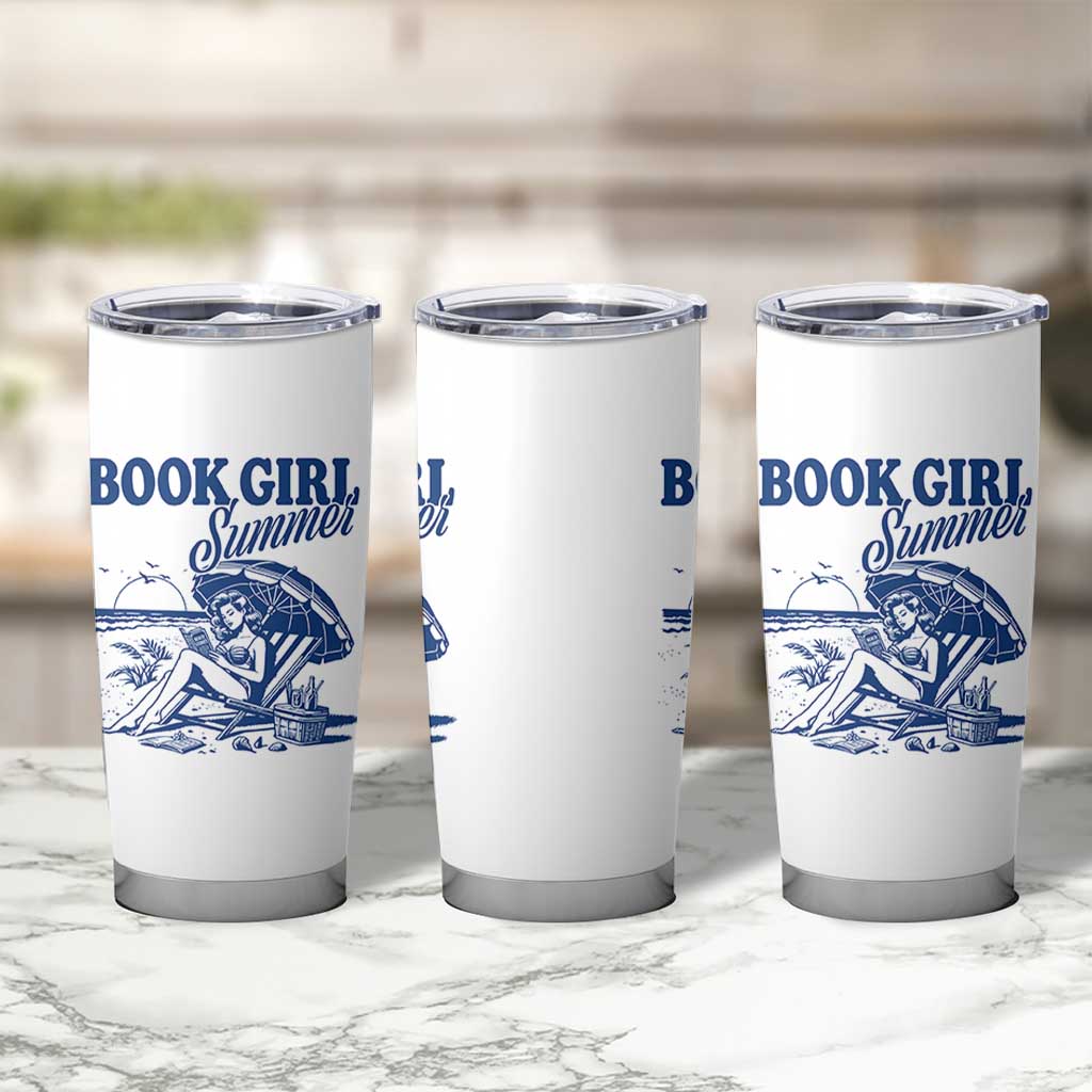 Book Girl Summer Tumbler Cup Funny Beach Book Lover Gift