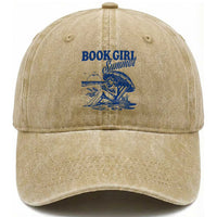 Book Girl Summer Washed Cotton Baseball Cap Funny Beach Book Lover Gift