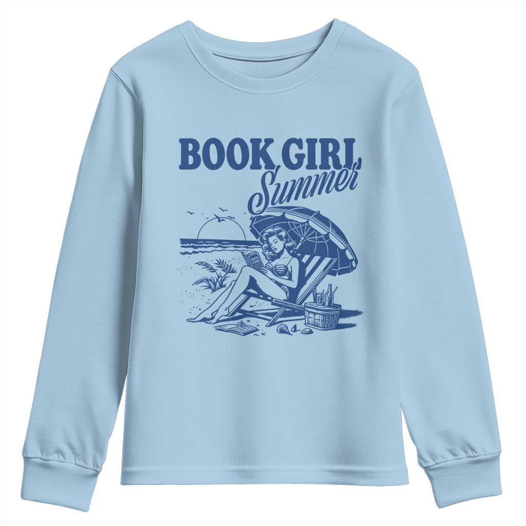 Book Girl Summer Youth Sweatshirt Funny Beach Book Lover Gift