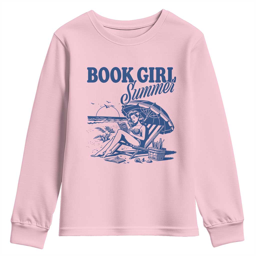 Book Girl Summer Youth Sweatshirt Funny Beach Book Lover Gift