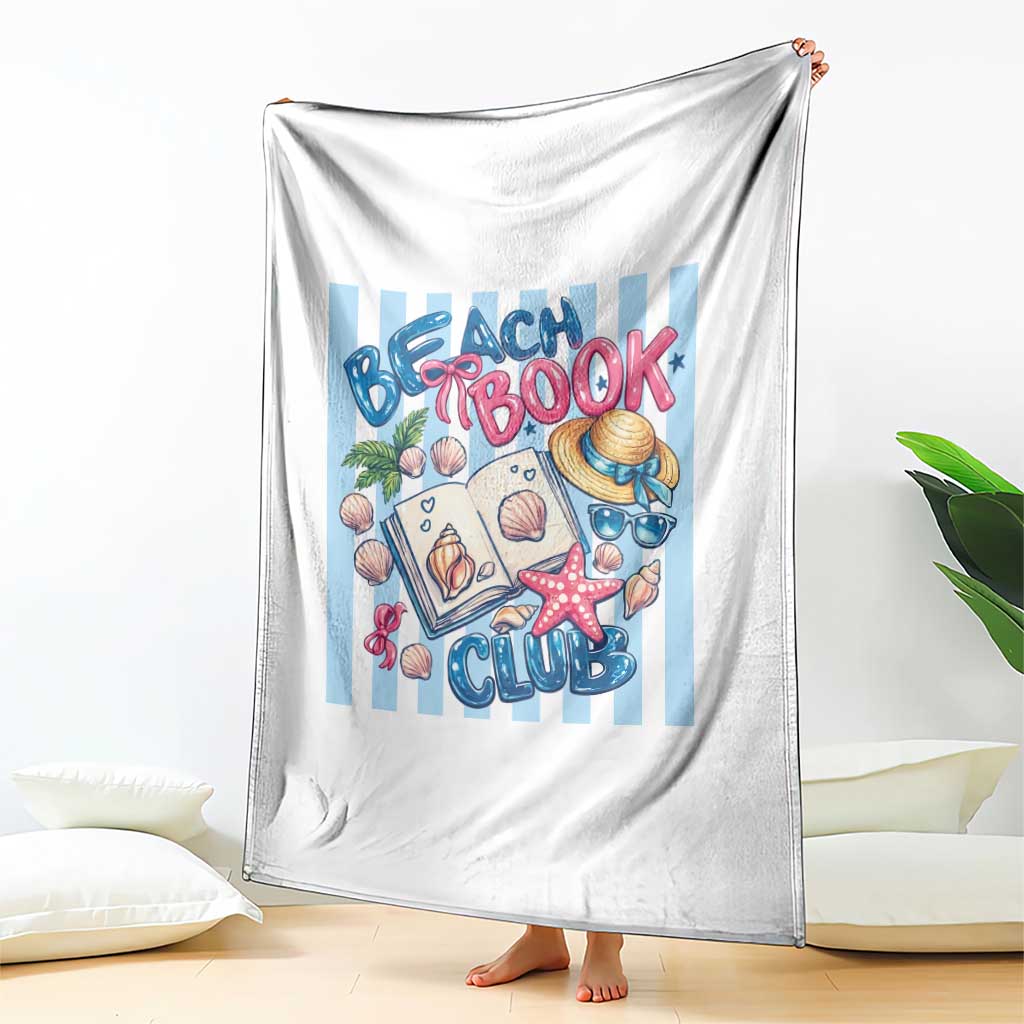 Beach Book Club Throw Blanket Bookworm Summer Vacation Graphic