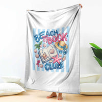 Beach Book Club Throw Blanket Bookworm Summer Vacation Graphic