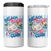 Beach Book Club 4 in 1 Can Cooler Tumbler Bookworm Summer Vacation Graphic