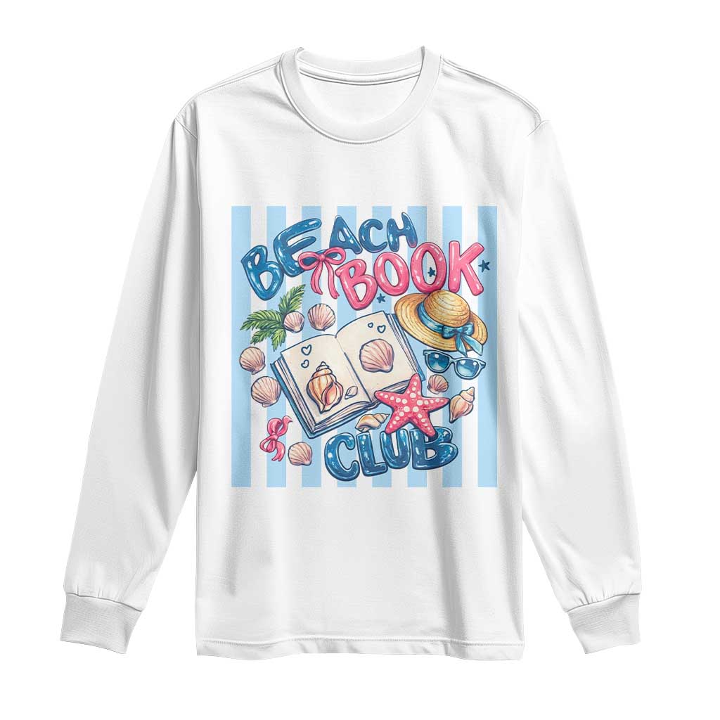 Beach Book Club Long Sleeve Shirt Bookworm Summer Vacation Graphic