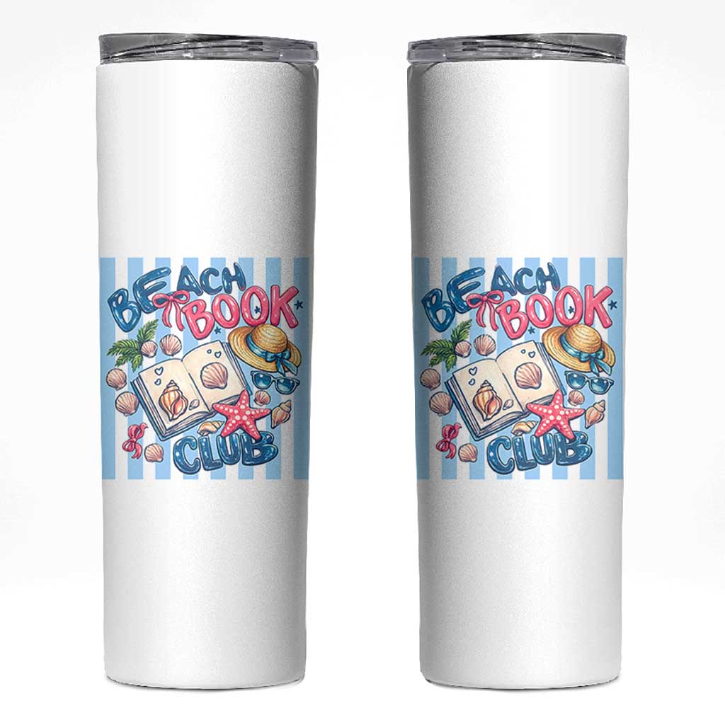 Beach Book Club Skinny Tumbler Bookworm Summer Vacation Graphic