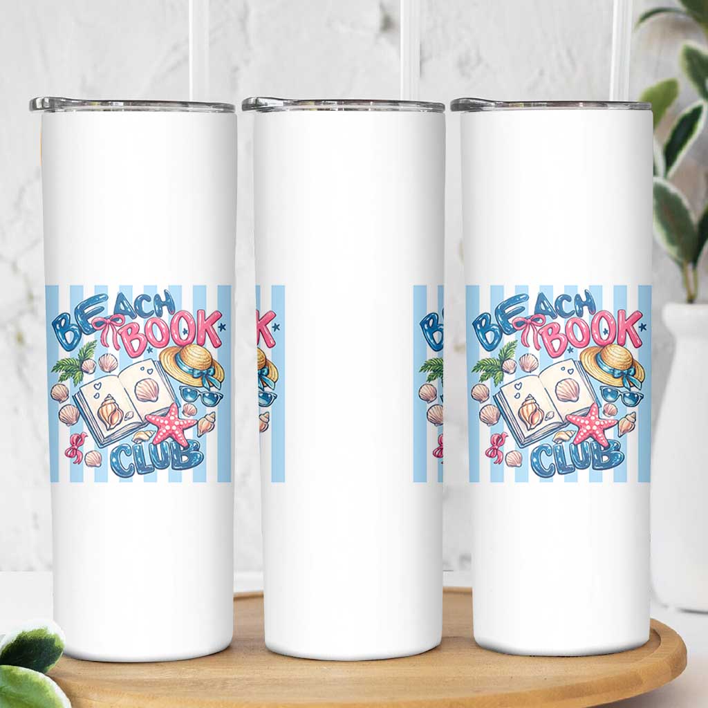Beach Book Club Skinny Tumbler Bookworm Summer Vacation Graphic