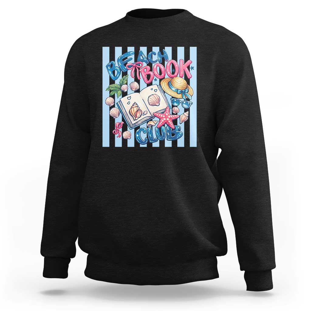 Beach Book Club Sweatshirt Bookworm Summer Vacation Graphic