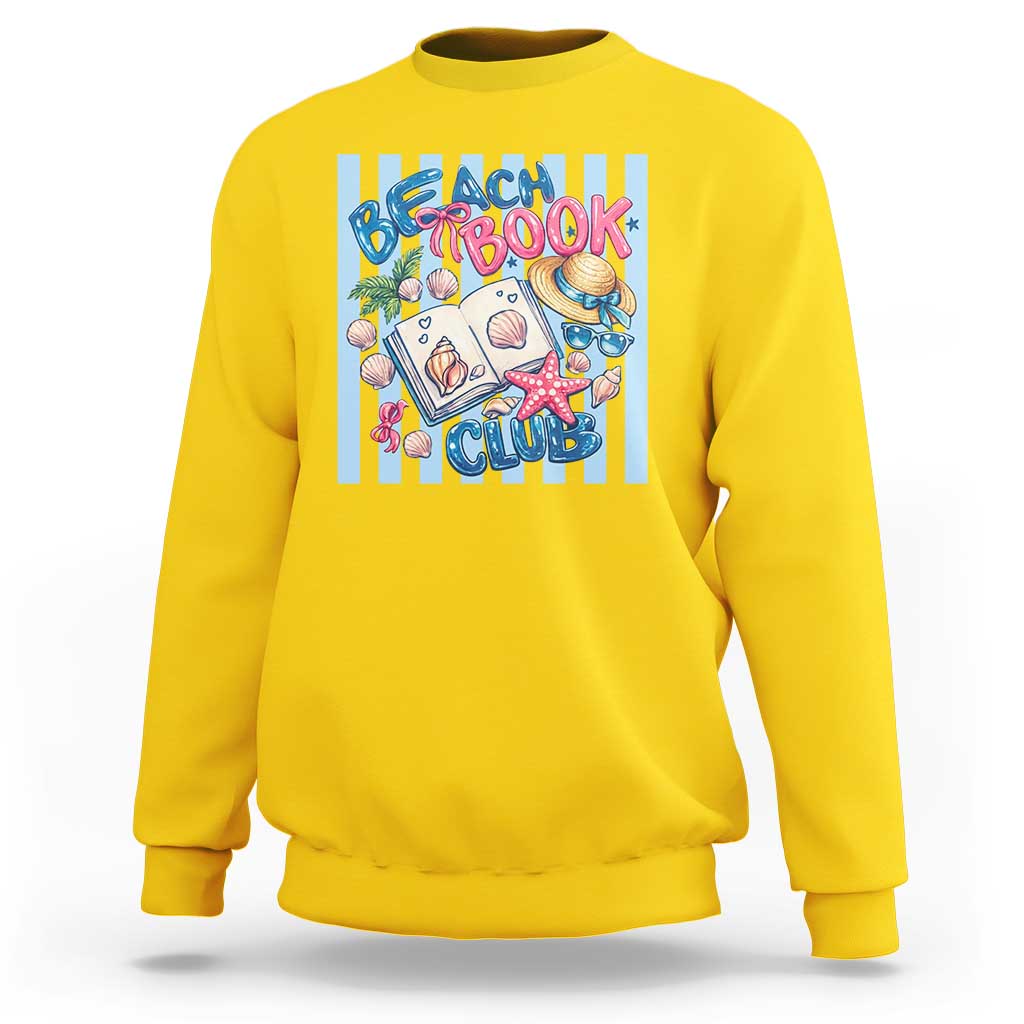 Beach Book Club Sweatshirt Bookworm Summer Vacation Graphic