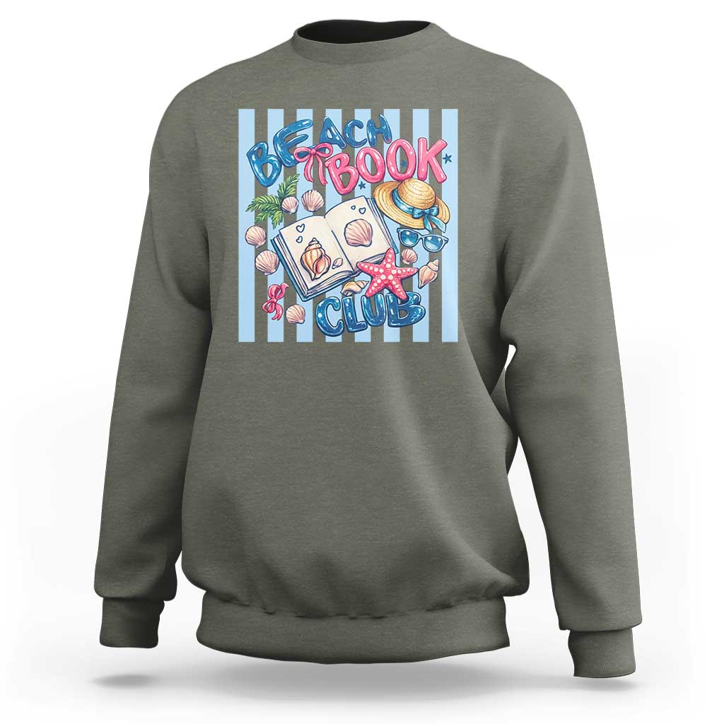 Beach Book Club Sweatshirt Bookworm Summer Vacation Graphic