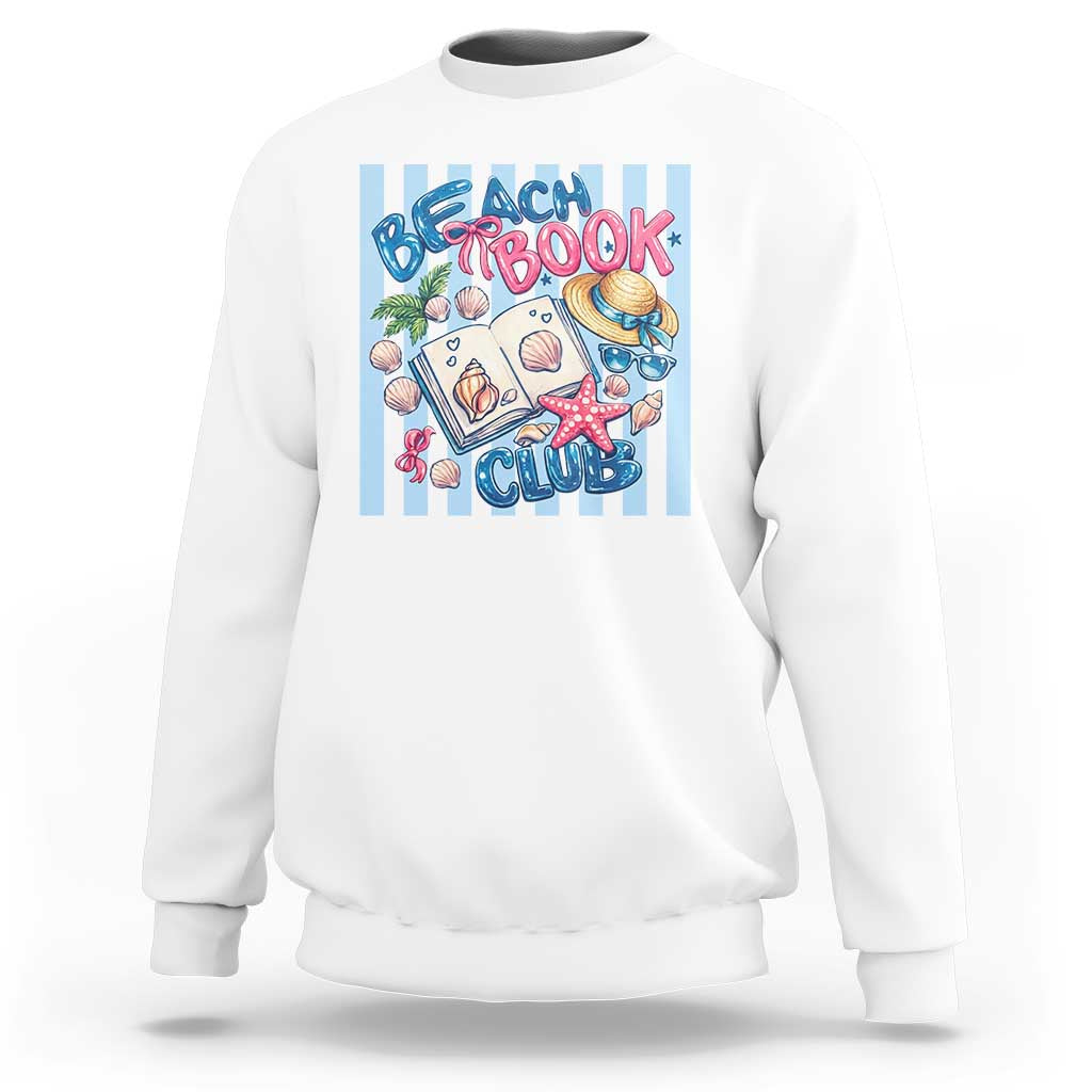 Beach Book Club Sweatshirt Bookworm Summer Vacation Graphic