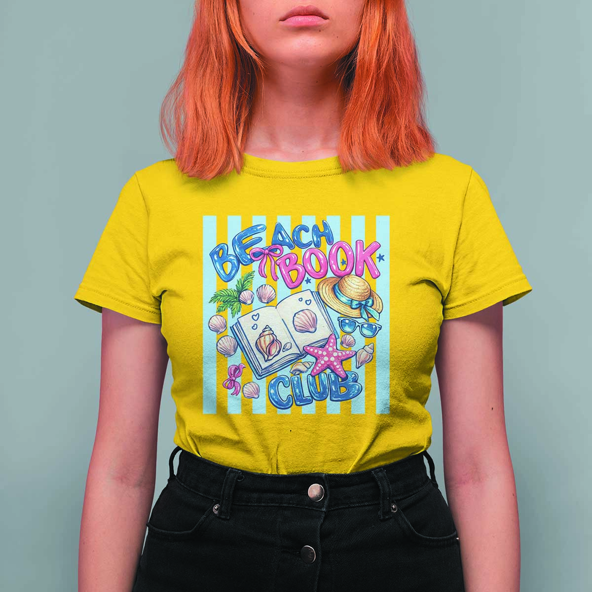 Beach Book Club T Shirt For Women Bookworm Summer Vacation Graphic