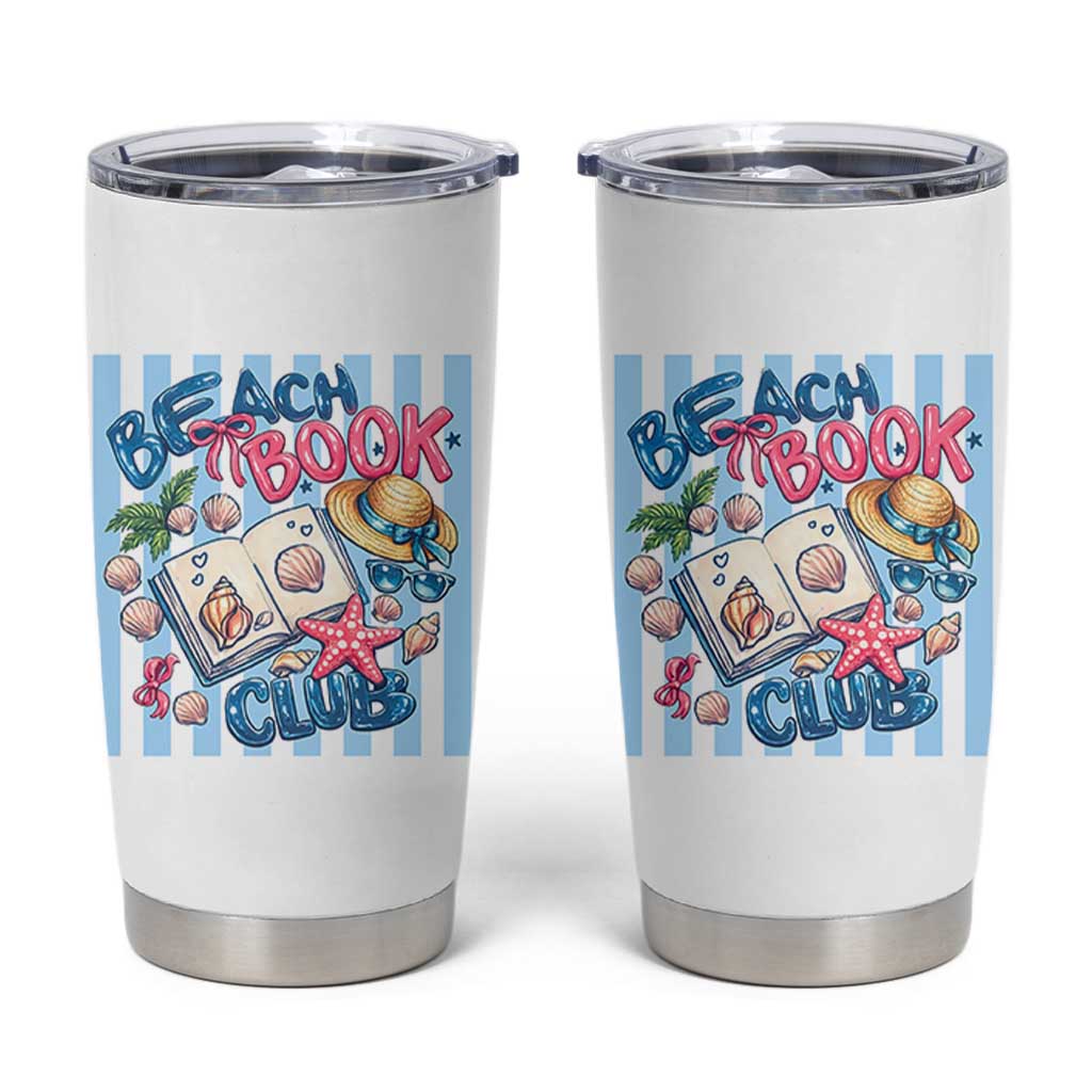 Beach Book Club Tumbler Cup Bookworm Summer Vacation Graphic