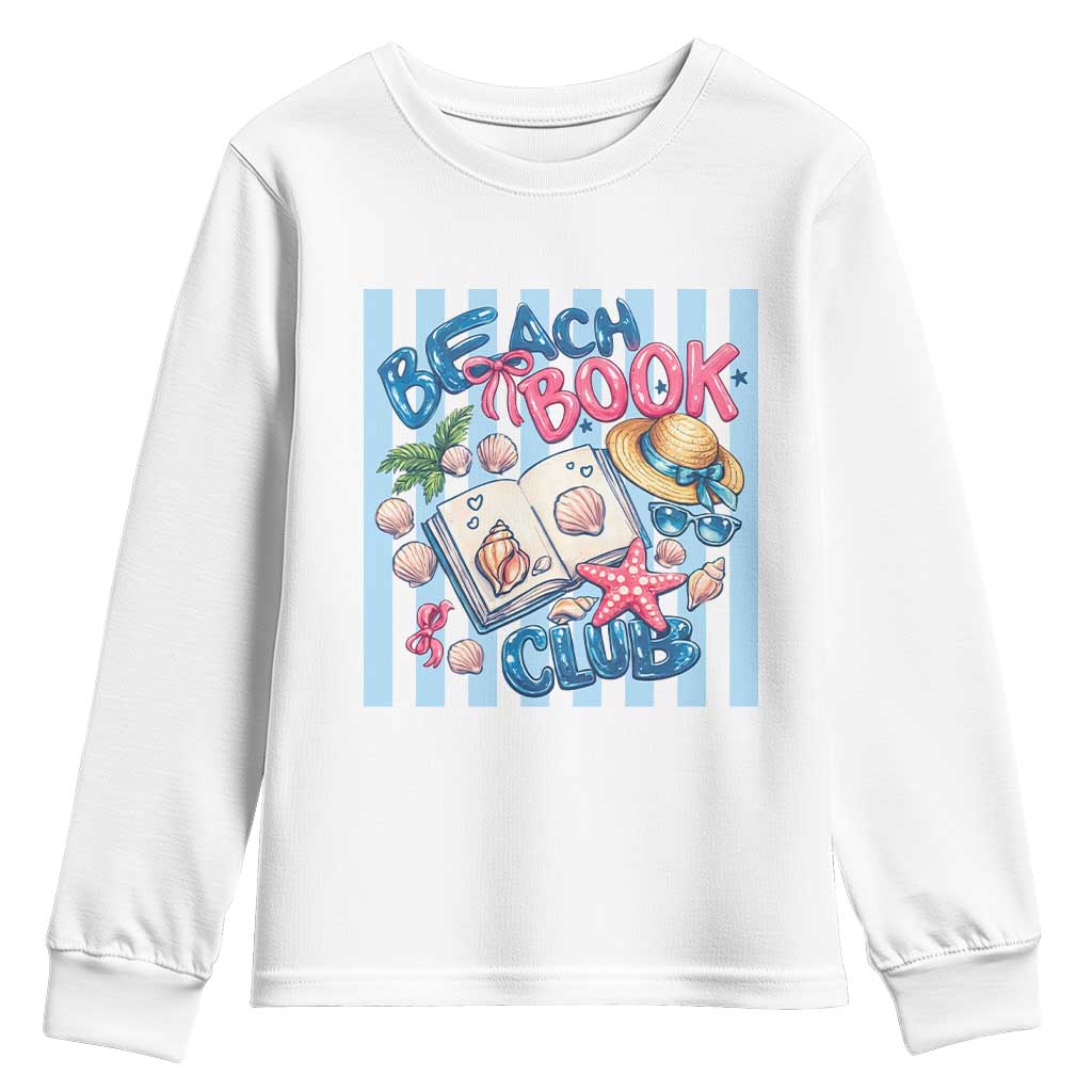 Beach Book Club Youth Sweatshirt Bookworm Summer Vacation Graphic