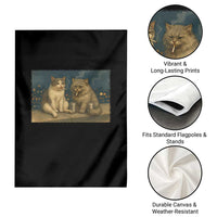 Funny Smoking Cat Garden Flag Meme Cool Kitten With Cigarette