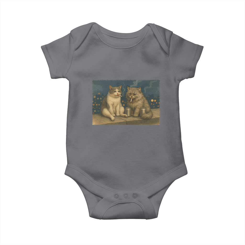 Funny Smoking Cat Baby Onesie Meme Cool Kitten With Cigarette