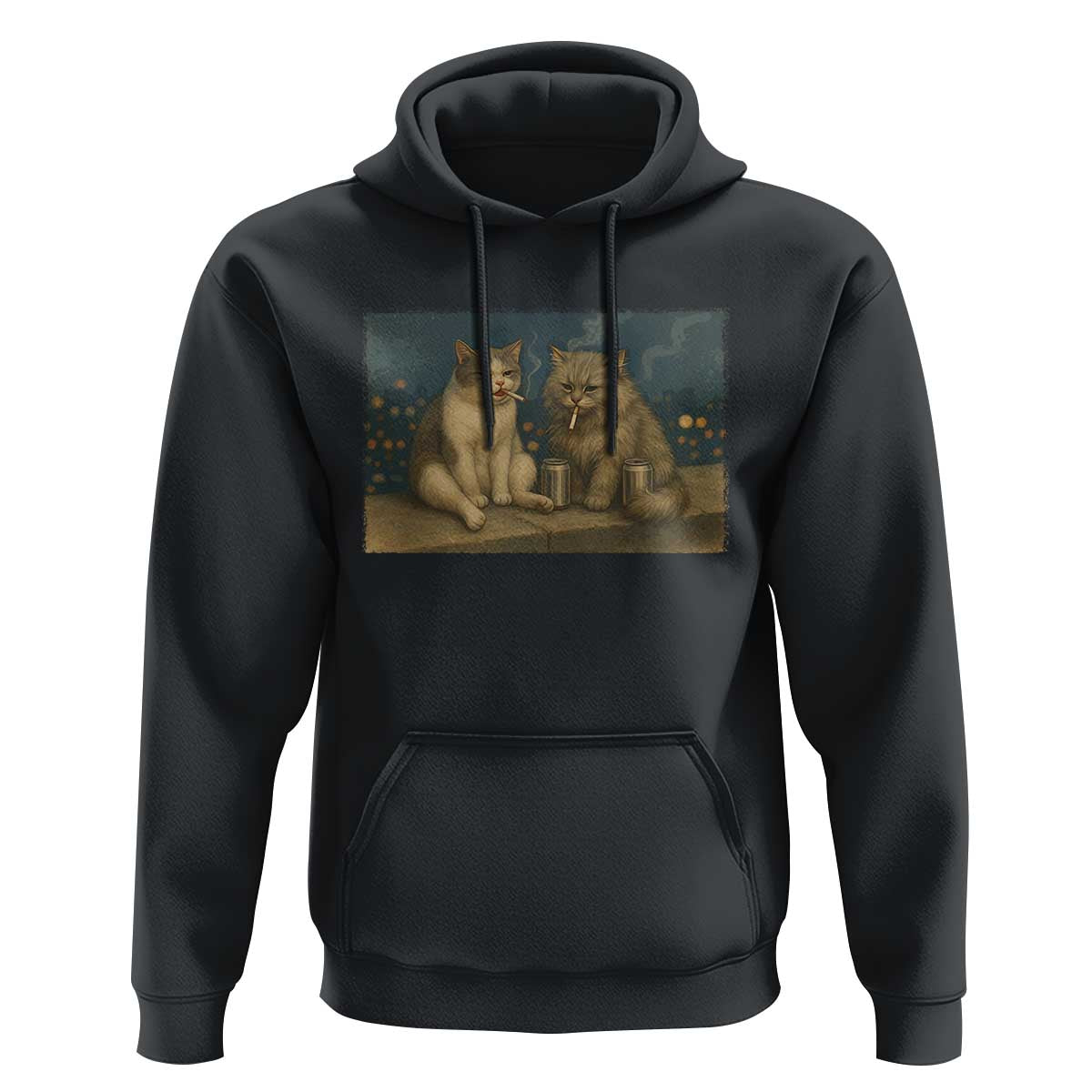 Funny Smoking Cat Hoodie Meme Cool Kitten With Cigarette