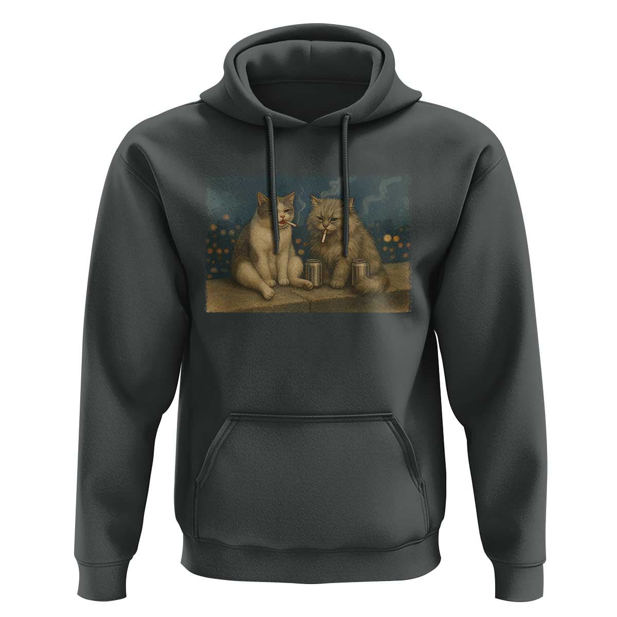 Funny Smoking Cat Hoodie Meme Cool Kitten With Cigarette
