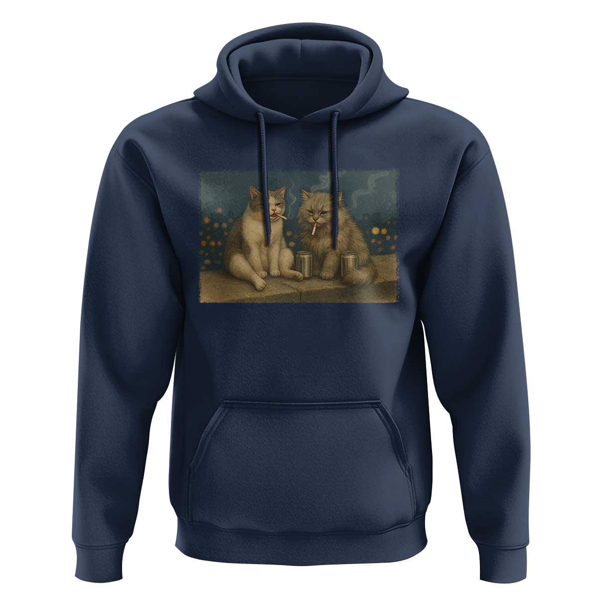 Funny Smoking Cat Hoodie Meme Cool Kitten With Cigarette