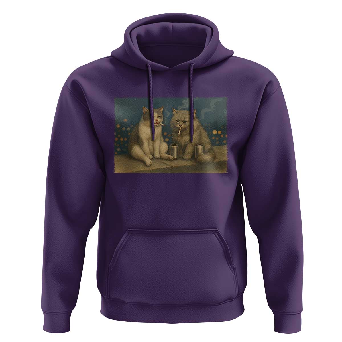 Funny Smoking Cat Hoodie Meme Cool Kitten With Cigarette