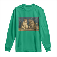 Funny Smoking Cat Long Sleeve Shirt Meme Cool Kitten With Cigarette