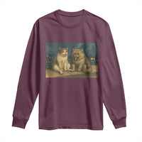 Funny Smoking Cat Long Sleeve Shirt Meme Cool Kitten With Cigarette
