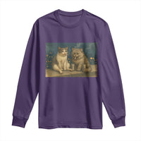 Funny Smoking Cat Long Sleeve Shirt Meme Cool Kitten With Cigarette