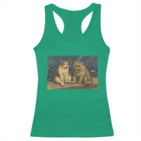 Funny Smoking Cat Racerback Tank Top Meme Cool Kitten With Cigarette