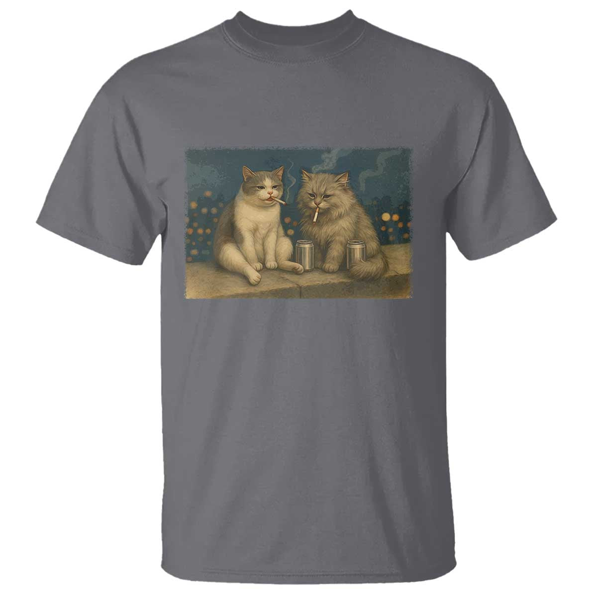 Funny Smoking Cat T Shirt Meme Cool Kitten With Cigarette