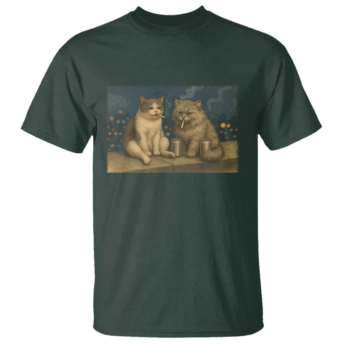 Funny Smoking Cat T Shirt Meme Cool Kitten With Cigarette