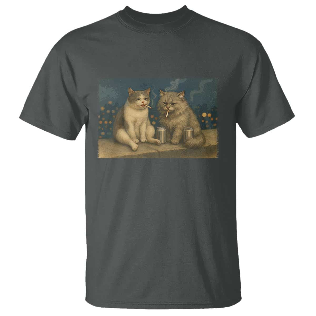 Funny Smoking Cat T Shirt Meme Cool Kitten With Cigarette