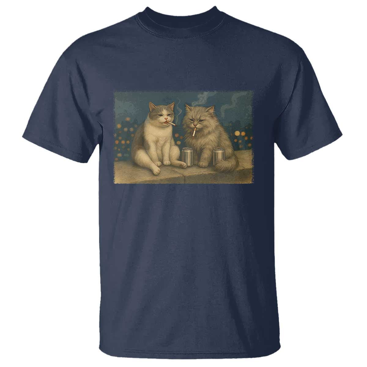 Funny Smoking Cat T Shirt Meme Cool Kitten With Cigarette