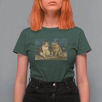 Funny Smoking Cat T Shirt For Women Meme Cool Kitten With Cigarette