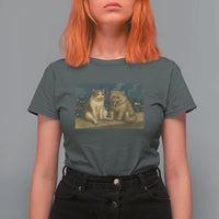 Funny Smoking Cat T Shirt For Women Meme Cool Kitten With Cigarette