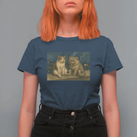 Funny Smoking Cat T Shirt For Women Meme Cool Kitten With Cigarette