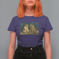 Funny Smoking Cat T Shirt For Women Meme Cool Kitten With Cigarette