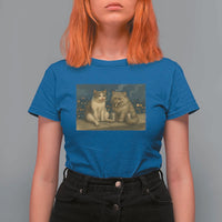 Funny Smoking Cat T Shirt For Women Meme Cool Kitten With Cigarette