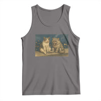 Funny Smoking Cat Tank Top Meme Cool Kitten With Cigarette