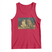 Funny Smoking Cat Tank Top Meme Cool Kitten With Cigarette