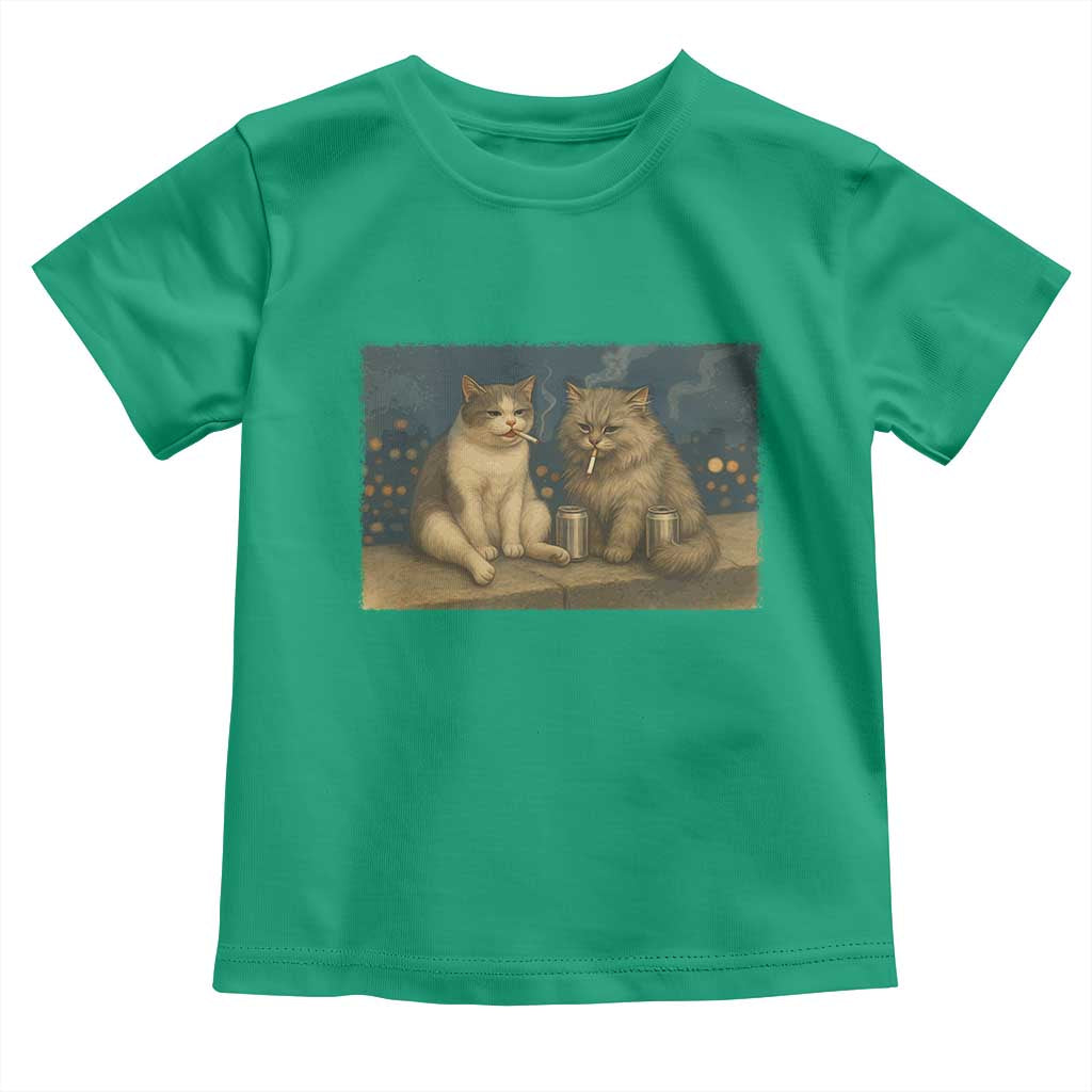 Funny Smoking Cat Toddler T Shirt Meme Cool Kitten With Cigarette