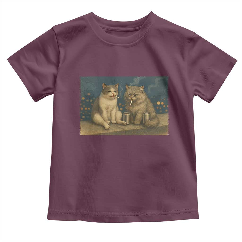 Funny Smoking Cat Toddler T Shirt Meme Cool Kitten With Cigarette