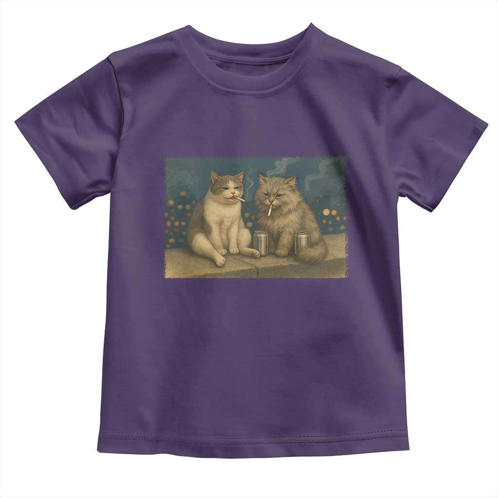 Funny Smoking Cat Toddler T Shirt Meme Cool Kitten With Cigarette