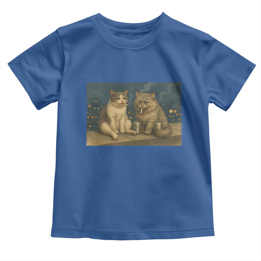 Funny Smoking Cat Toddler T Shirt Meme Cool Kitten With Cigarette