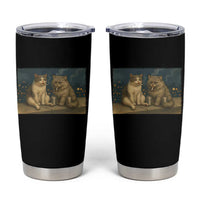 Funny Smoking Cat Tumbler Cup Meme Cool Kitten With Cigarette
