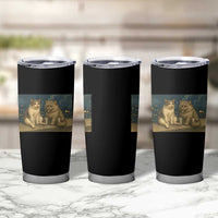 Funny Smoking Cat Tumbler Cup Meme Cool Kitten With Cigarette