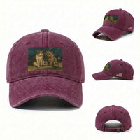 Funny Smoking Cat Washed Cotton Baseball Cap Meme Cool Kitten With Cigarette