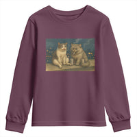 Funny Smoking Cat Youth Sweatshirt Meme Cool Kitten With Cigarette
