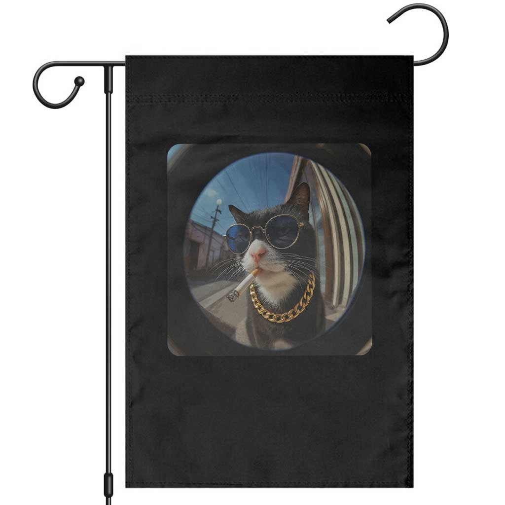 Smoking Cat Garden Flag Meme Funny Cool Kitten - Wonder Print Shop