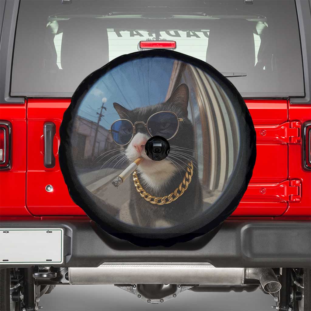 Smoking Cat Spare Tire Cover Meme Funny Cool Kitten TS12