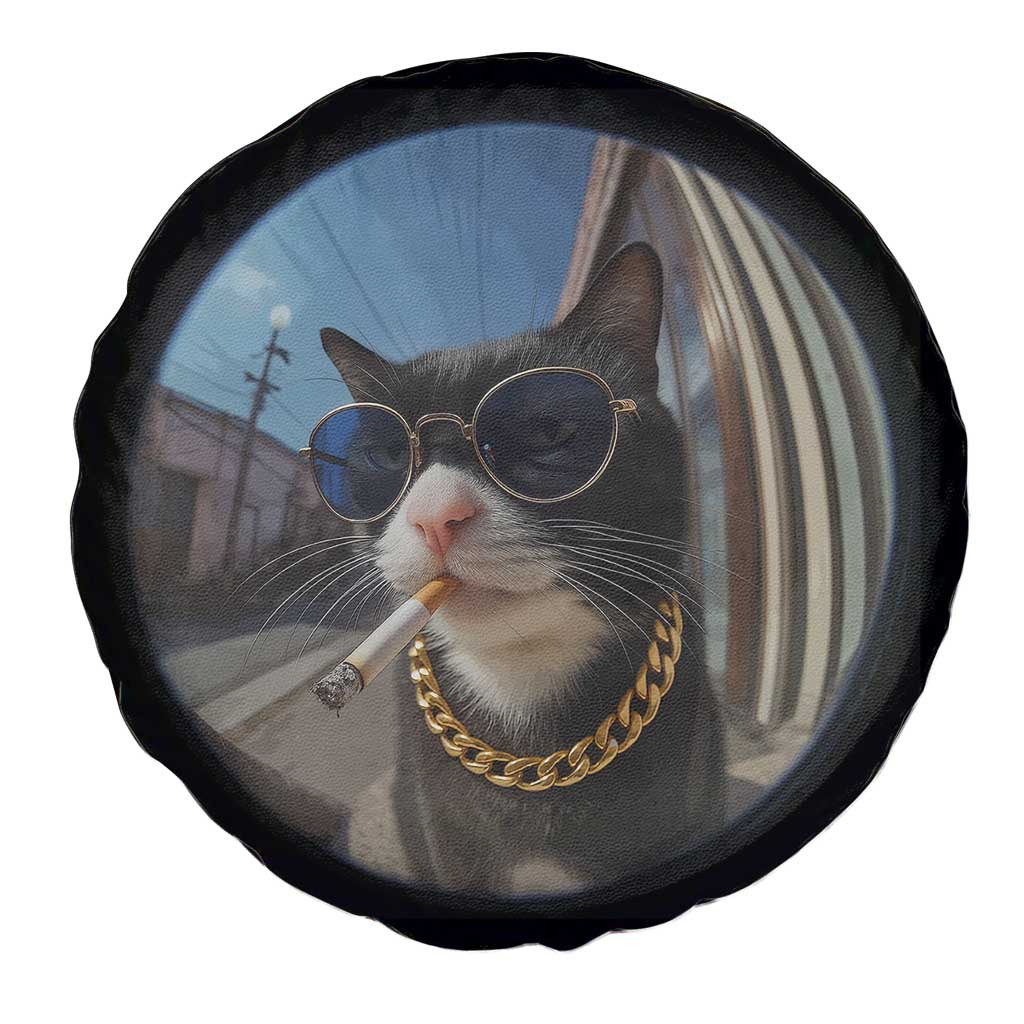 Smoking Cat Spare Tire Cover Meme Funny Cool Kitten TS12