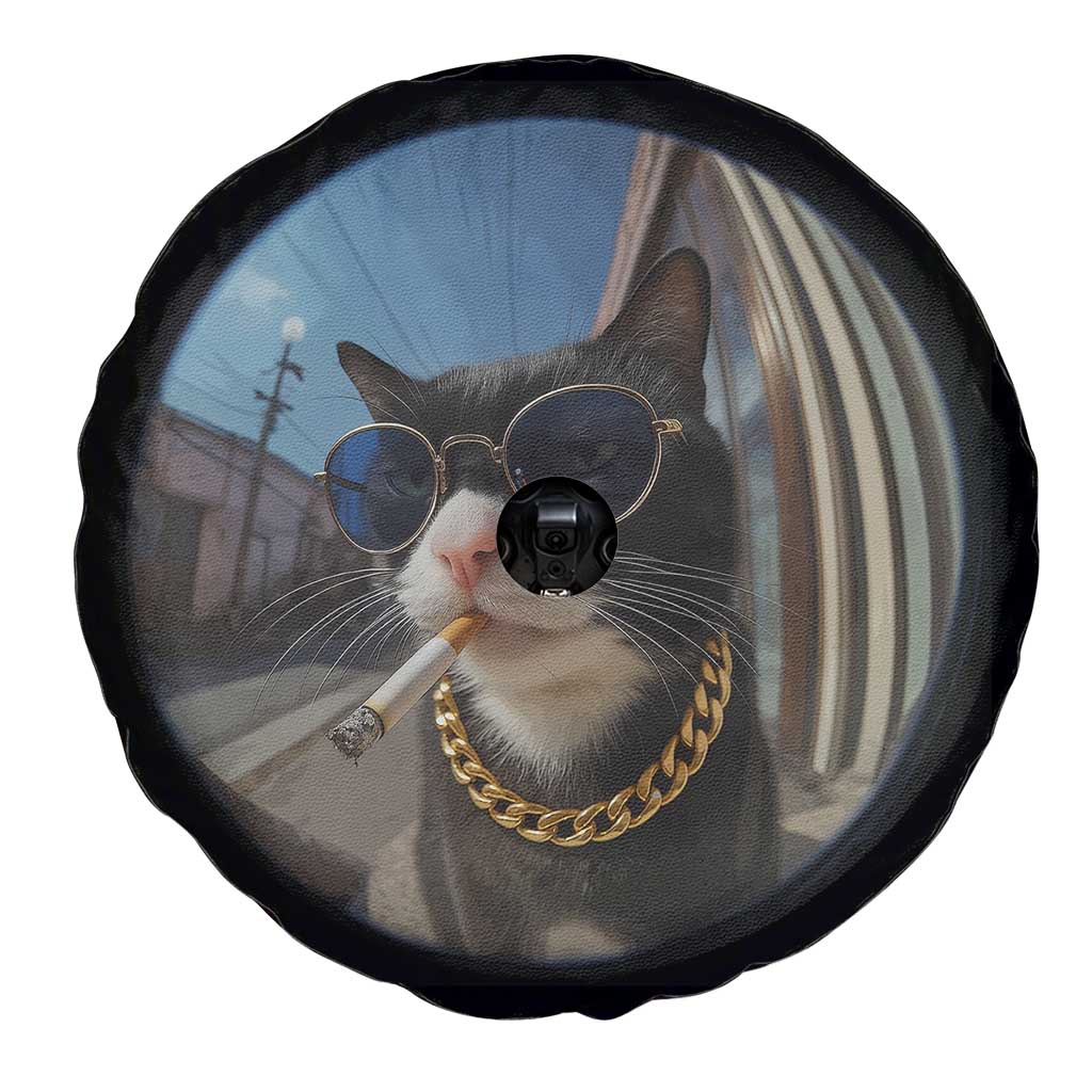 Smoking Cat Spare Tire Cover Meme Funny Cool Kitten TS12